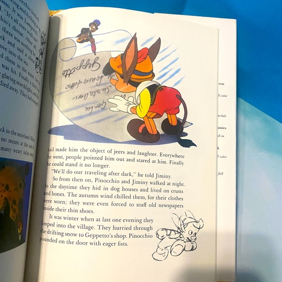 WALT DISNEYS VERSION OF PINOCCHIO VTG 1988 HARDCOVER BOOK & DUST JACKET LIKE NEW - Picture 9 of 15
